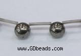 CPY665 Top drilled 10mm round pyrite gemstone beads wholesale