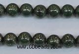 CPY762 15.5 inches 8mm round pyrite gemstone beads wholesale