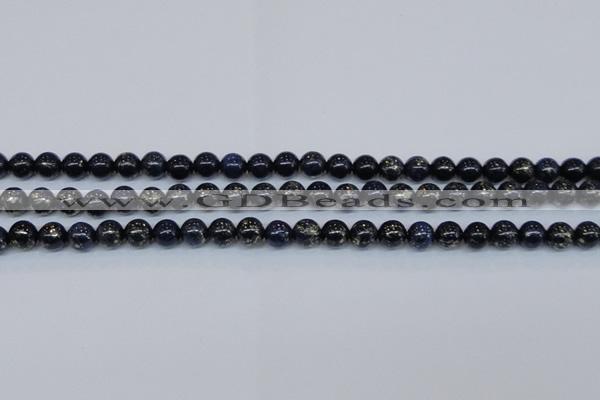 CPY772 15.5 inches 8mm round pyrite gemstone beads wholesale