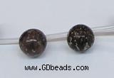 CPY780 Top drilled 10mm round pyrite gemstone beads wholesale