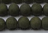 CPY815 15.5 inches 8mm round matte pyrite beads wholesale