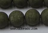 CPY819 15.5 inches 16mm round matte pyrite beads wholesale