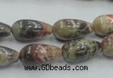 CRA06 15.5 inches 10*20mm teardrop natural rainforest agate beads