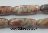 CRA09 15.5 inches 10*30mm cylinder natural rainforest agate beads