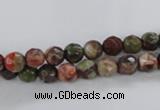 CRA100 15.5 inches 6mm faceted round rainforest agate gemstone beads