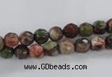 CRA101 15.5 inches 8mm faceted round rainforest agate gemstone beads