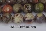 CRA162 15.5 inches 8mm faceted round rainforest agate beads