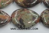 CRA20 15.5 inches 22*30mm flat teardrop natural rainforest agate beads