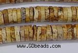 CRB1018 15.5 inches 2*7mm heishi picture jasper beads wholesale