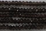 CRB103 15.5 inches 2.5*4mm faceted rondelle smoky quartz beads