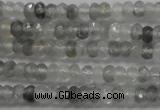 CRB105 15.5 inches 2.5*4mm faceted rondelle cloudy quartz beads