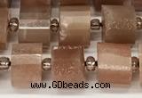 CRB1062 15.5 inches 7*9mm - 8*10mm faceted tyre moonstone beads