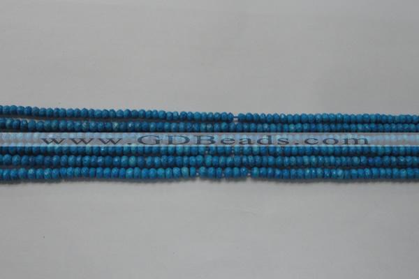 CRB107 15.5 inches 2.5*4mm faceted rondelle dyed turquoise beads