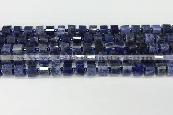 CRB1073 15.5 inches 5*8mm - 6*8mm faceted tyre sodalite beads