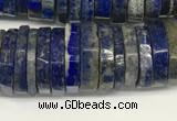 CRB1085 15.5 inches 5*20mm - 6*22mm faceted heishi lapis lazuli beads