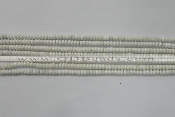 CRB109 15.5 inches 2.5*4mm faceted rondelle white agate beads