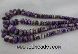 CRB1102 15.5 inches 5*8mm - 9*18mm rondelle dogtooth amethyst beads