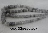 CRB1104 15.5 inches 5*8mm - 9*18mm rondelle cloudy quartz beads