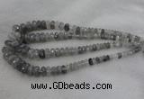 CRB1124 15.5 inches 5*8mm - 9*18mm faceted rondelle cloudy quartz beads