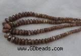 CRB1132 15.5 inches 5*8mm - 9*18mm faceted rondelle moonstone beads