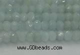 CRB1200 15.5 inches 3*4mm faceted rondelle aquamarine beads