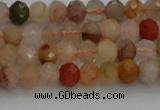 CRB1214 15.5 inches 4*6mm faceted rondelle mixed rutilated quartz beads