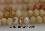 CRB1215 15.5 inches 4*6mm faceted rondelle pink opal beads