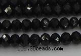 CRB1218 15.5 inches 4*6mm faceted rondelle black tourmaline beads