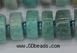 CRB1235 15.5 inches 8*16mm tyre amazonite gemstone beads