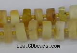 CRB1238 15.5 inches 5*8mm tyre matte yellow opal gemstone beads