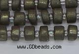 CRB1259 15.5 inches 5*8mm tyre matte pyrite gemstone beads