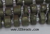 CRB1260 15.5 inches 6*10mm tyre matte pyrite gemstone beads