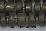 CRB1262 15.5 inches 7*14mm tyre matte pyrite gemstone beads