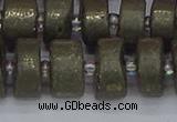 CRB1263 15.5 inches 8*16mm tyre matte pyrite gemstone beads