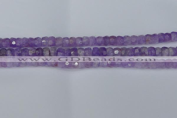 CRB1271 15.5 inches 5*8mm faceted rondelle lavender amethyst beads