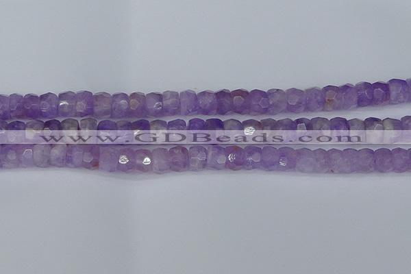 CRB1272 15.5 inches 6*10mm faceted rondelle lavender amethyst beads