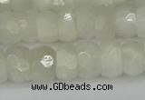 CRB1280 15.5 inches 6*10mm faceted rondelle white moonstone beads