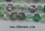 CRB1286 15.5 inches 4*6mm faceted rondelle fluorite beads