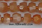 CRB1292 15.5 inches 6*10mm faceted rondelle moonstone beads