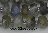 CRB1296 15.5 inches 6*10mm faceted rondelle labradorite beads