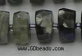 CRB1305 15.5 inches 8*18mm faceted rondelle labradorite beads