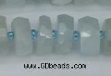 CRB1314 15.5 inches 7*14mm faceted rondelle aquamarine beads