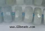 CRB1315 15.5 inches 8*16mm faceted rondelle aquamarine beads