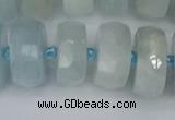 CRB1316 15.5 inches 8*18mm faceted rondelle aquamarine beads