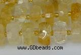 CRB1321 15.5 inches 6*10mm faceted rondelle citrine beads