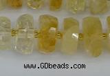 CRB1322 15.5 inches 6*12mm faceted rondelle citrine beads