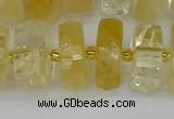 CRB1325 15.5 inches 8*18mm faceted rondelle citrine beads