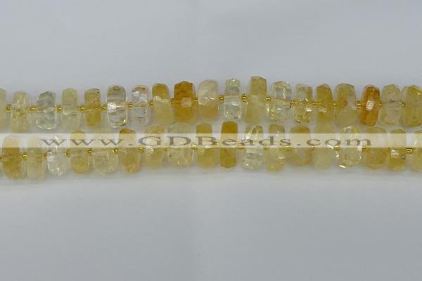 CRB1325 15.5 inches 8*18mm faceted rondelle citrine beads