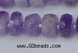 CRB1332 15.5 inches 6*12mm faceted rondelle lavender amethyst beads