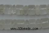 CRB134 15.5 inches 6*12mm & 10*12mm rondelle white crystal beads